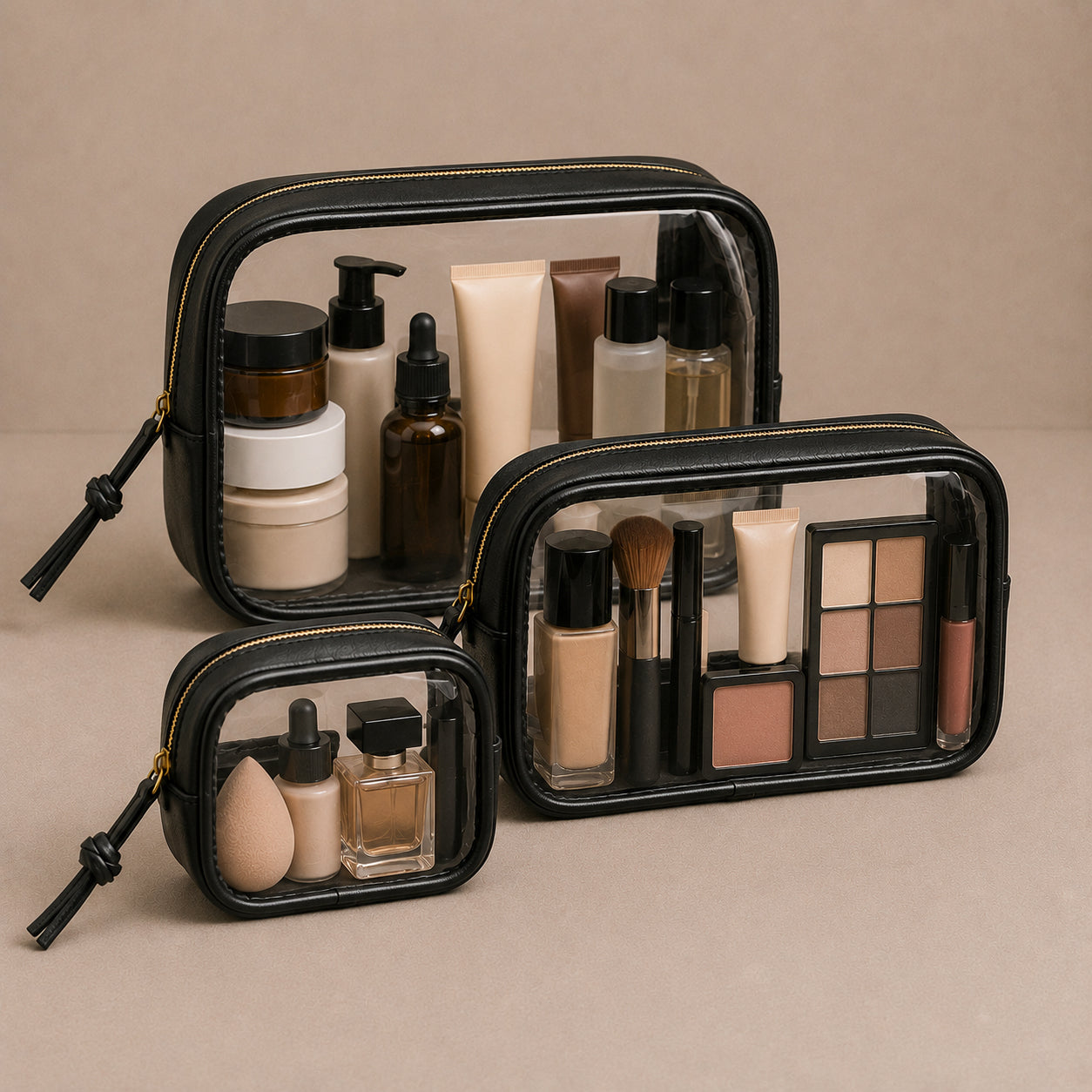 Clear Purse Organizer - Transparent Cosmetic & Travel Case